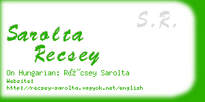 sarolta recsey business card